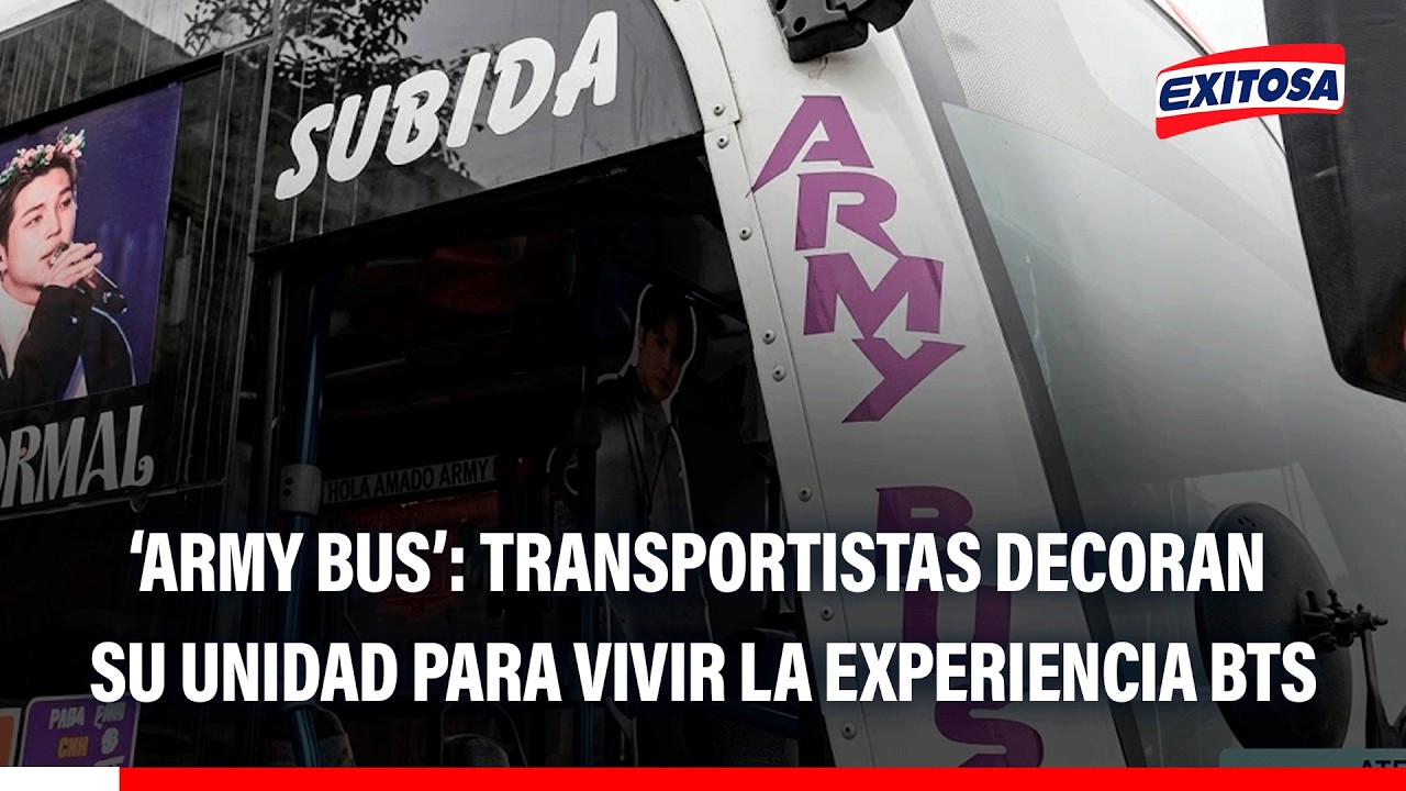 🔴🔵 Transportistas convierten su unidad en el ‘Army Bus’: Unidad con decoración alusiva a BTS
