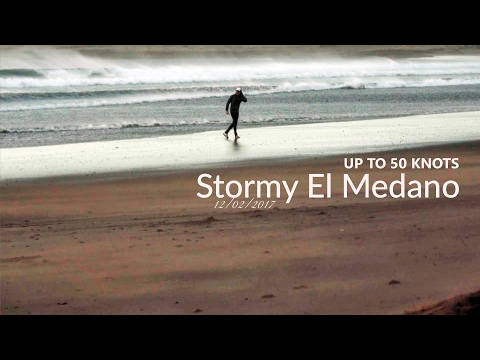 Stormy February Morning in El Medano, Tenerife. South west SW wind 50knots gusts!