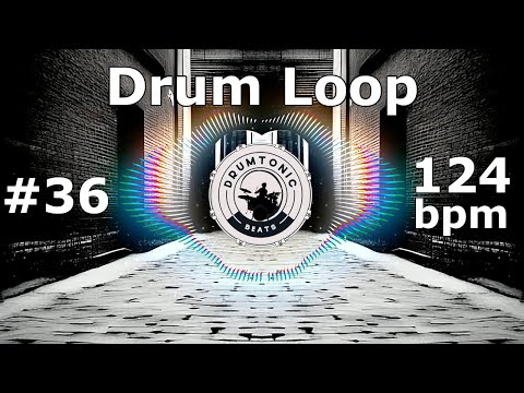 #36 Drum Loop 124 bpm 🥁 3 Drum Pattern Variations 🥁 Bass Guitar Backing Tracks 🥁 DrumTonic
