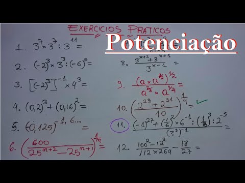 Potenciação (Potências) na Prática - Resolução de 12 Exercícios