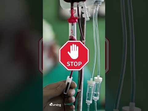 NCLEX-style question: What’s the FIRST step during a blood transfusion reaction?
