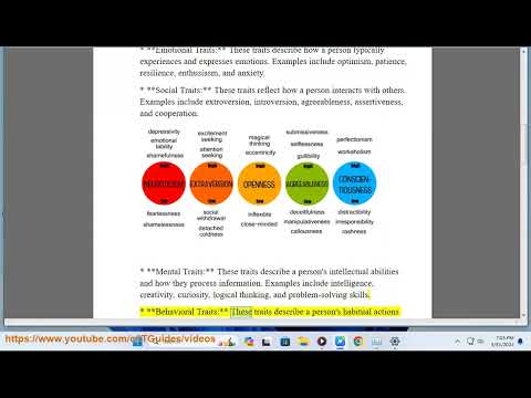 Character traits 101: list of character attributes?