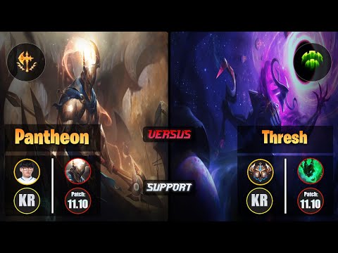 Hoit PANTHEON (Support) [Conqueror] VS THRESH - Challenger KR Patch 11.10