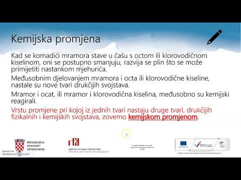 Kemija 7.r. OŠ - Kemijske promjene tvari