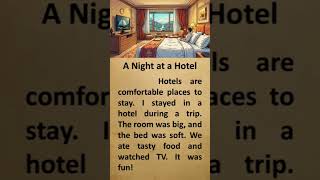 A Night At A Hotel #englishpractice #englishlearning #english #story #shorts