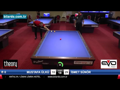 MUSTAFA ÜLKÜ & İSMET SÜNÖR Bilardo Maçı - 2018 ERKEKLER 1.ETAP-3. Ön Eleme