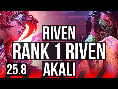 RIVEN vs AKALI (TOP) | Rank 1 Riven, 7 solo kills, 700+ games, 10/3/6 | KR Challenger | 25.8
