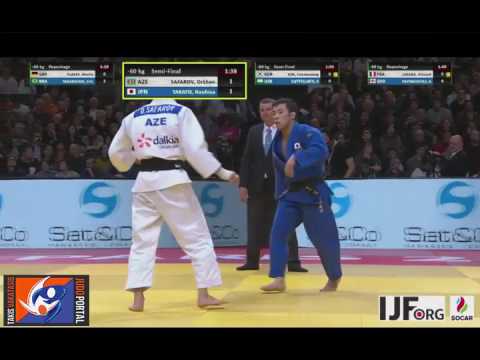 Judo Grand Slam Paris 2017 Semifinal -60kg SAFAROV Orkhan (AZE) vs. TAKATO Naohisa (JPN)