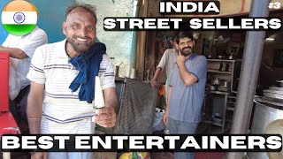 Next level entertainer street sellers ! Punjabi breakfast and Indian snacks in Amritsar, India  EP3