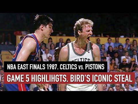 Throwback NBA East Finals 1987. Celtics vs Pistons Game 5 Full highlights. Bird 36 pts and STEAL HD