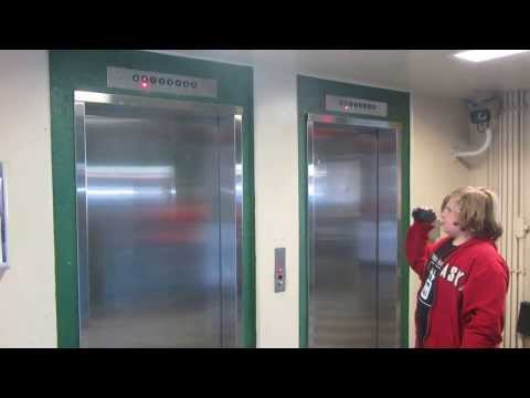 Dover (Kruppy mod) traction elevators at University Square Garage, Lincoln NE