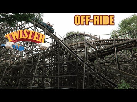 Off-ride footage of a Twister train