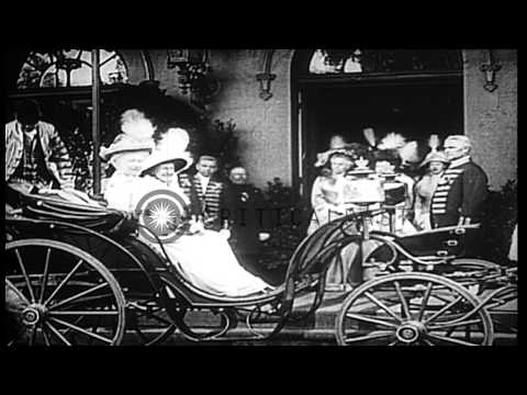 Crown Prince Wilhelm, Kaiser Wilhelm II, Empress Augusta Viktoria, and Crown Prin...HD Stock Footage