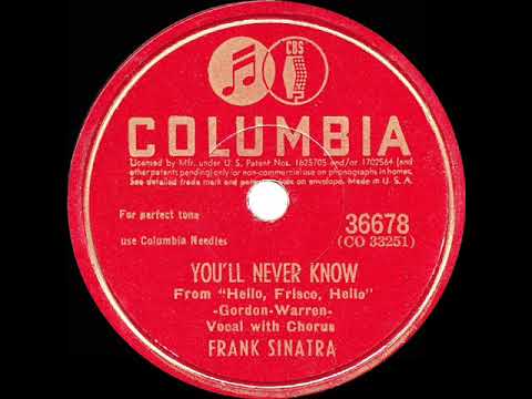 1943 HITS ARCHIVE: You’ll Never Know - Frank Sinatra (a cappella)