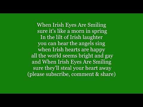 WHEN IRISH EYES ARE SMILING Lyrics Words Text Ireland Sing Along Music song