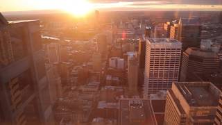 (HD) 53 stories above Philadelphia - Sunset & Sunrise!