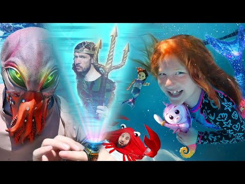 MAGiC MERMAiD POWER stolen by ALiENS!? Adley & Friends help Merdad save the deep sea! fun song party