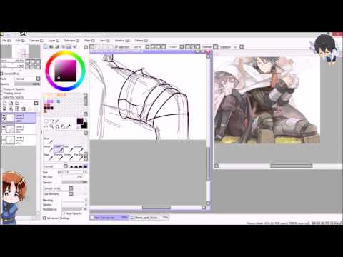 [sai] lineart shiroe & akatsuki