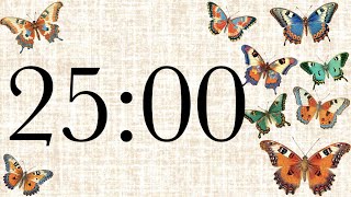 25 Minute Pretty Butterfly Timer (Harp Tones at End)