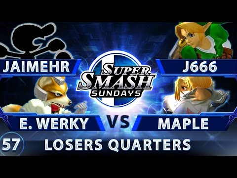 SSS 57 - JaimeHR & E. Werky vs. J666 & Maple - SSBM Losers Quarters - Smash Melee