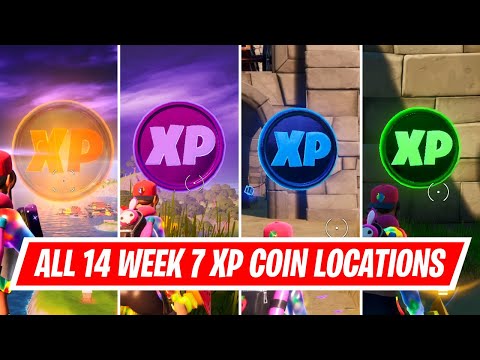 All Week 7 Gold, Blue, Purple and Green XP Coin Locations in Fortnite