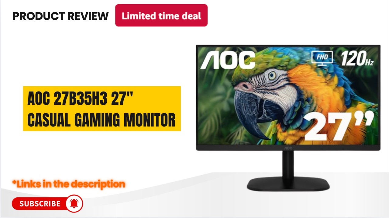 Miniatura da avaliação em vídeo de Monitor AOC 27B35H 27 Polegadas 120Hz IPS Full HD