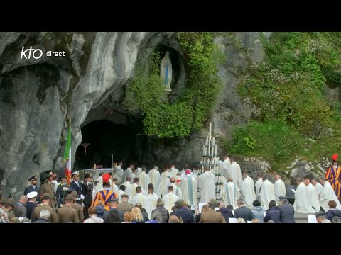 Messe du pélerinage militaire international en italien de 10h à Lourdes du 25 mai 2024