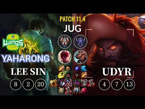 JAG Yaharong Lee Sin vs Udyr Jungle - KR Patch 11.4