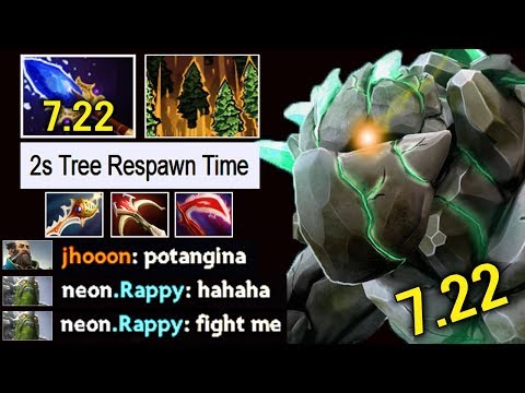 NEW CANCER 7.22 Scepter Tiny Tree Volley + Treant 2s Tree Respawn Non-Stop Spam by Rappy Dota 2