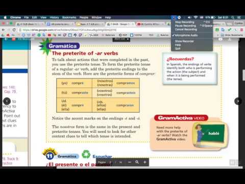 Span. II 7A/B: Preterite -AR Verbs p. 354 (I text)
