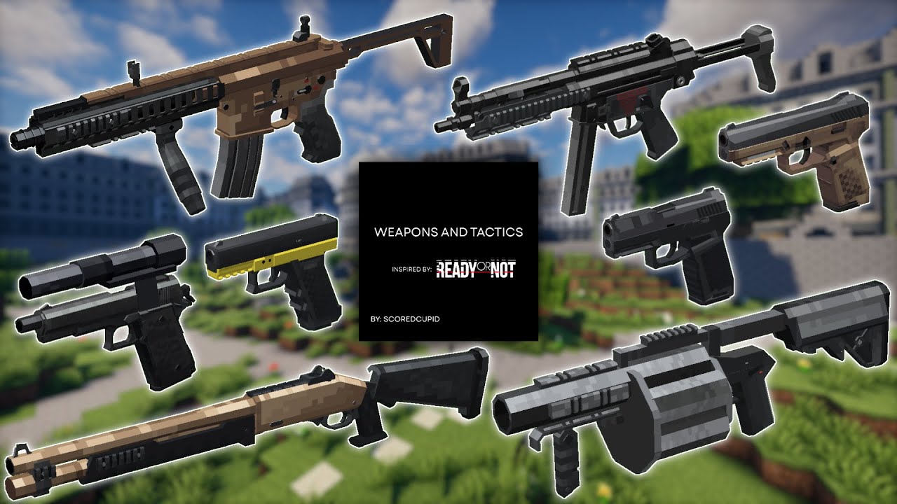 Minecraft TaCZ Weapons and Tactics Gunpack - All Weapons Showcase | v0.1.2 | By Scored_Cupid