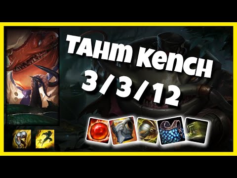EU Challenger Tahm Kench SUPPORT (3/3/12) vs PANTHEON Gameplay Replay - Patch 10.20