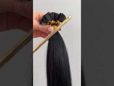 Волосся для гарячого нарощування на капсулах, 55 см, пряме, 100 пасом, чорне (01) video