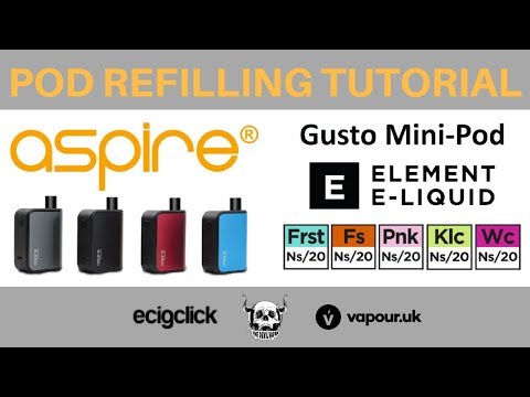 Part of a video titled Aspire Gusto Mini Pod Refill Tutorial - YouTube