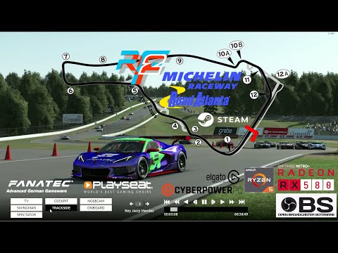rFactor2 HP.Suprchrg96@ROAD ATLANTA Corvette C8R Race replay review 2021 03 27