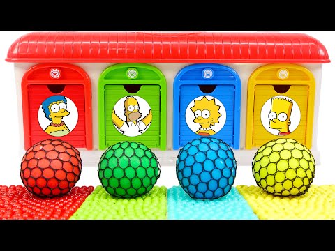 Satisfying Garage | DIY Making SIMPSON Family 4 Garage Doors from Trasnfromation 4 Slime Balls ASMR