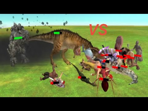 Stone Golem & Carcharodontosaurus VS Unit Invasion! #arbs