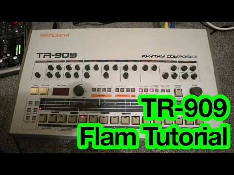 Roland TR-909 flam tutorial (also TR-09 boutique)