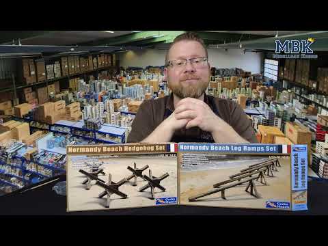 MBK packt aus #750 - 1:35 Normandy Beach Hedgehog Set & Log Ramps Set (Gecko Models 35GM0081, -0083)