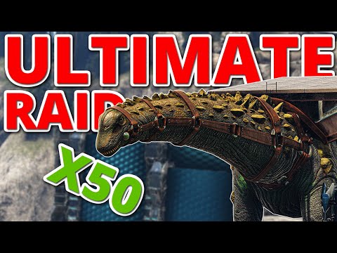 They Raided Me With 50 Titanosaur's But I Won... Kinda - Ark PVP