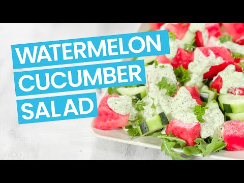 Watermelon & Cucumber Salad with Feta Dressing