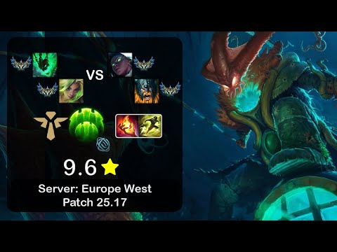Thresh Support + Zeri vs Senna + Olaf - EUW Challenger - Patch 25.17
