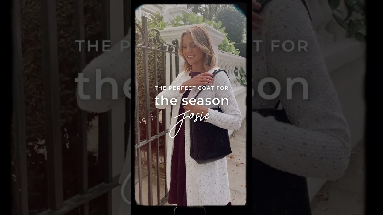 Josie Coat in Ivory Ice Boucle by Alie Street London