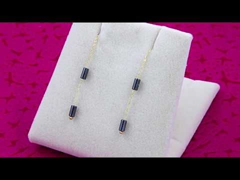 Teleios Luxe 18K Gold Hematite Beaded Earrings - TL0000239