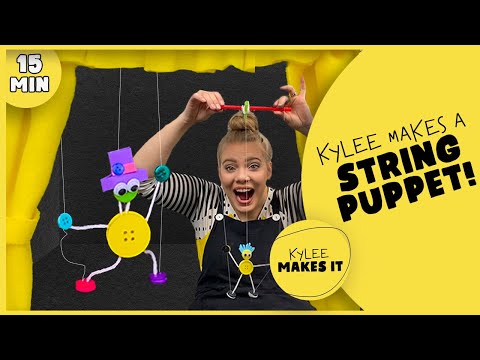 Kylee Makes a String Puppet | DIY Marionette Button Puppet | Crafts for Kids Video