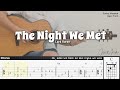 The Night We Met - Lord Huron | Fingerstyle Guitar | TAB + Chords + Lyrics