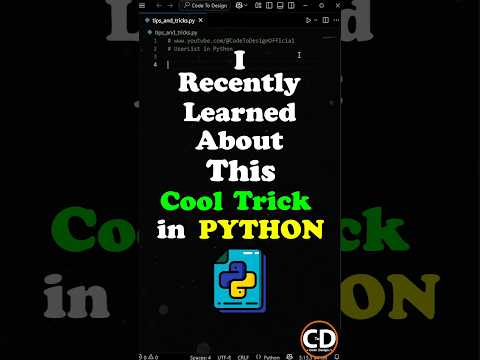 I Recently Learned About This Cool Trick In Python #python #coding #programming