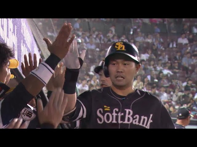 【2回表】最前列へ!! ホークス・中村晃の2ランで先制!! 2018/9/1 E-H