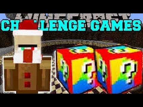 Pat and Jen PopularMMOs Minecraft CHRISTMAS MAN CHALLENGE GAMES Lucky Block Mod Modded Mini-Game