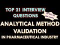 Analytical Method Development In Pharmaceutical Industry L 21 Basic And Important Interview Question